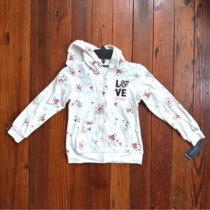 NWT Nautica floral love zip hoodie in Cream Sz 6